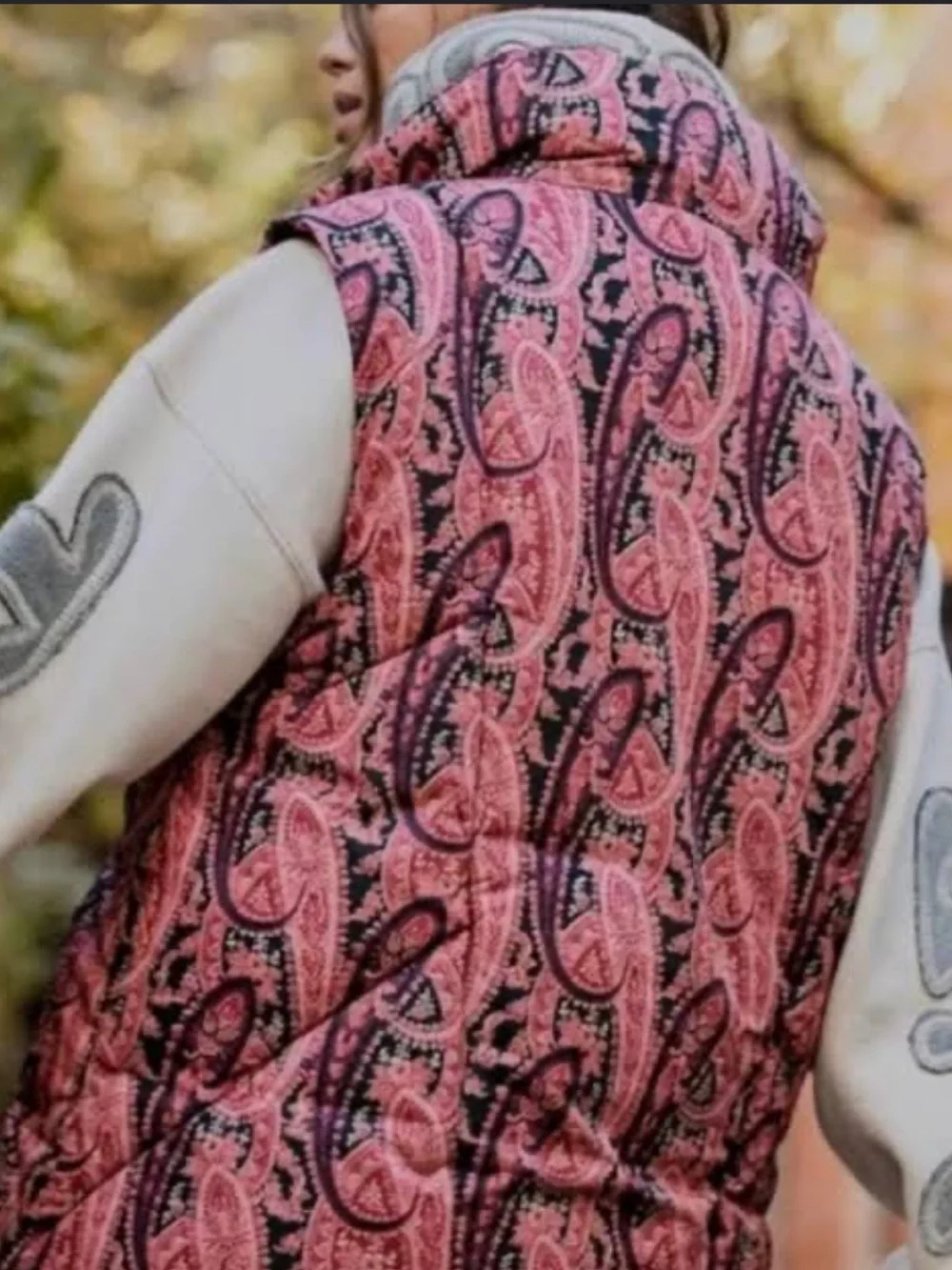 NWOT Oversized Free People Flora Paisley Puffer Vest Small